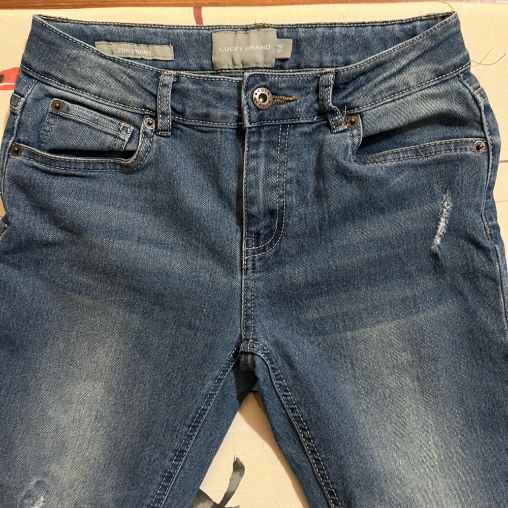 Lucky Brand Chloe Skinny Distressed Jeans Girls Size 14